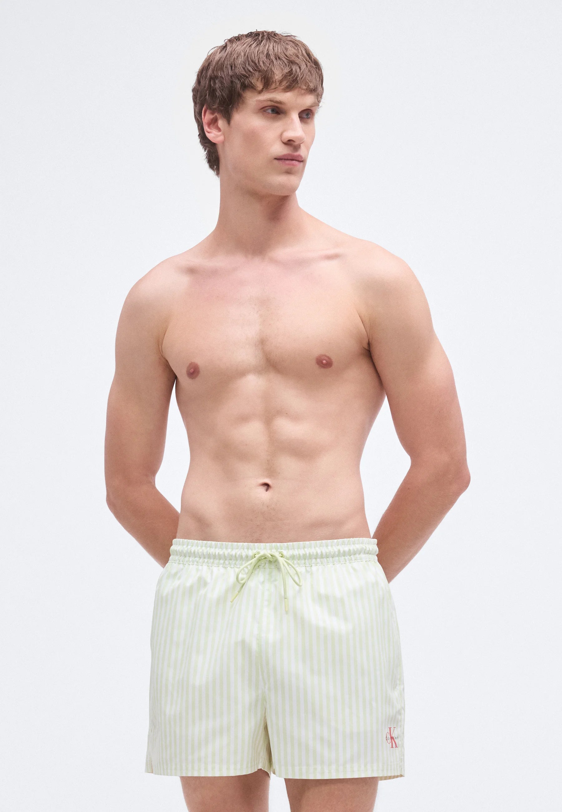Short de bain monogramme Calvin Klein – Penny, Jade blanc