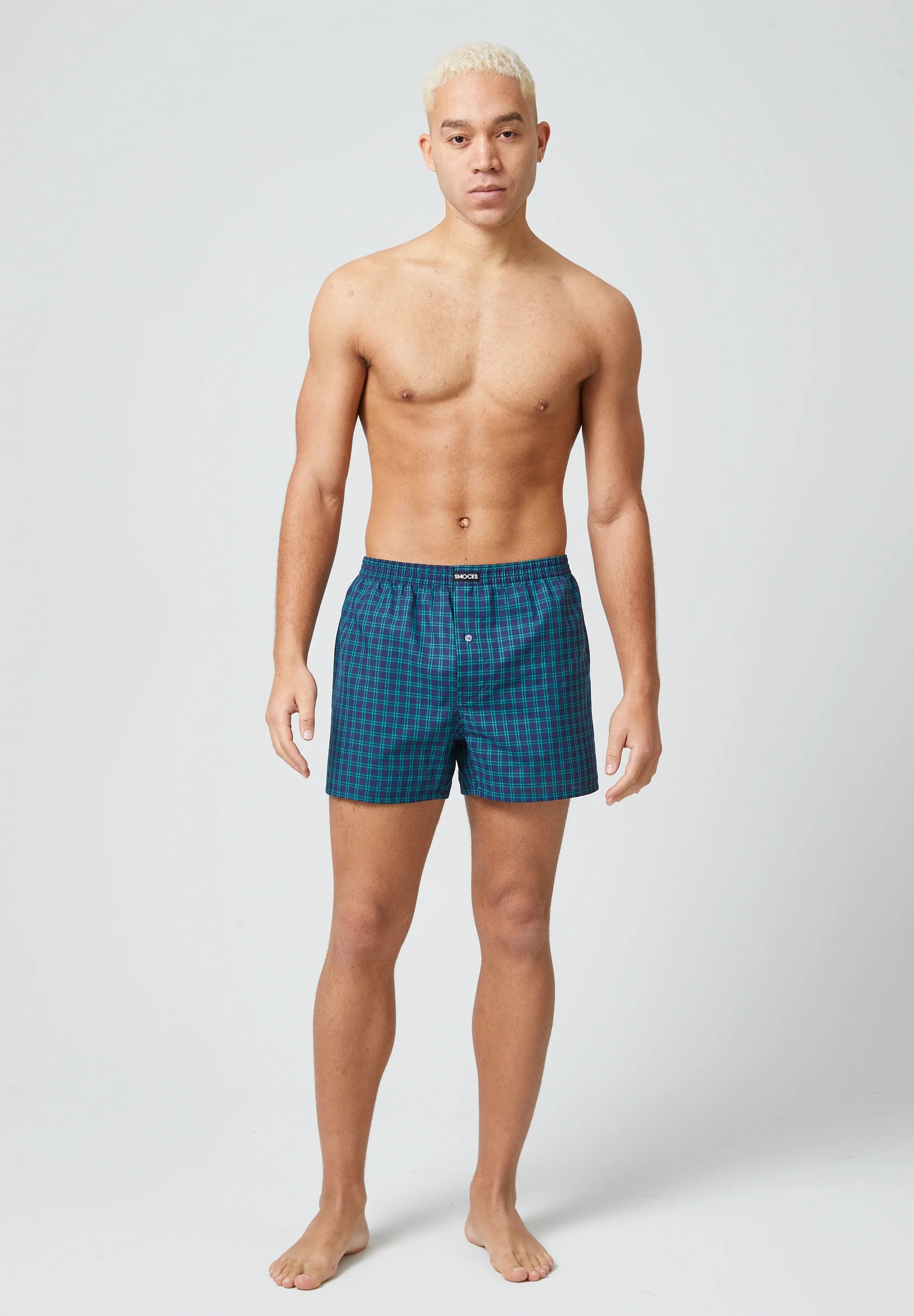 SNOCKS American 3 Pack Boxer Shorts – Green Pattern Mix