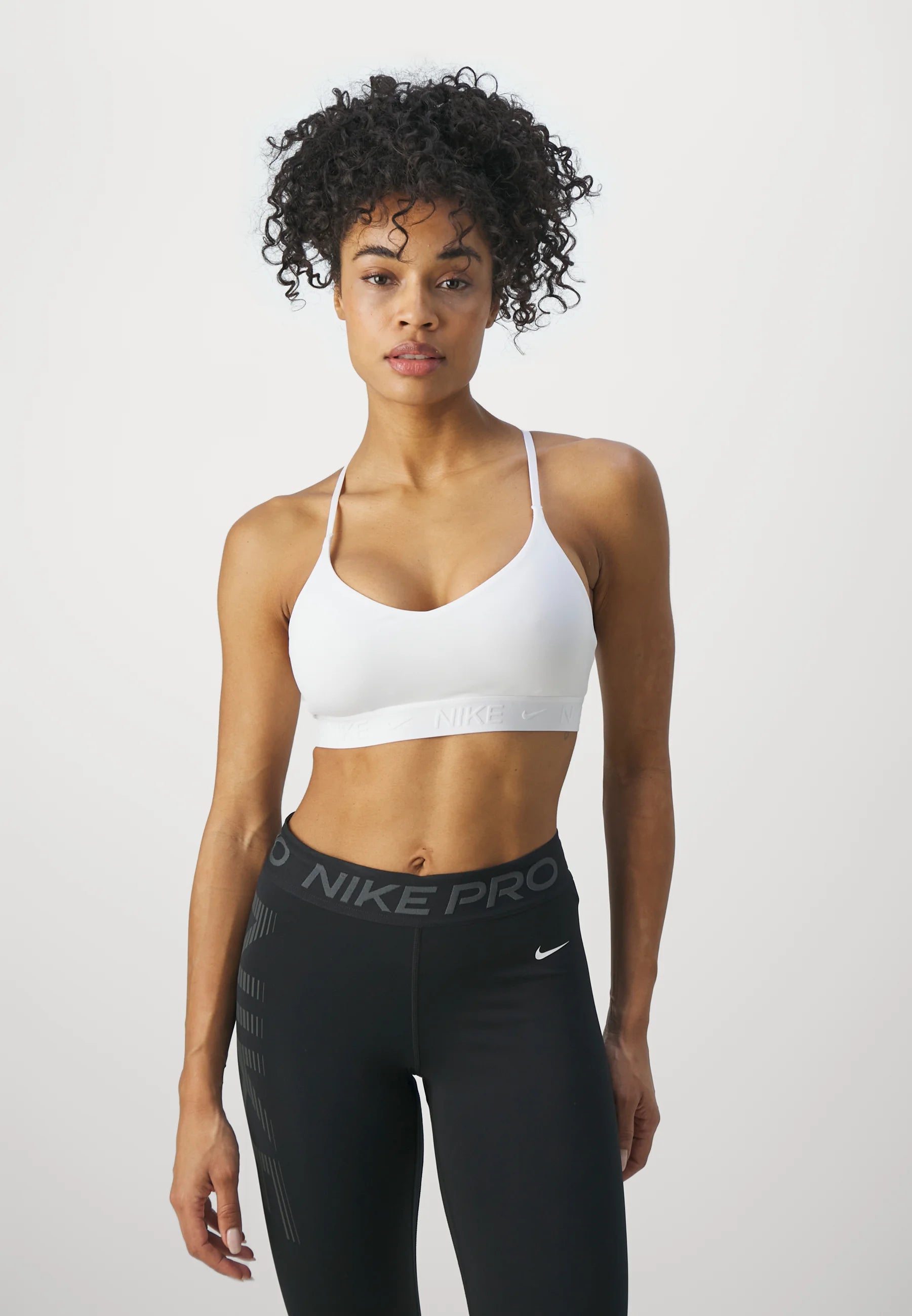 Nike Performance Indy Light Support Bra – White, Stone Mauve