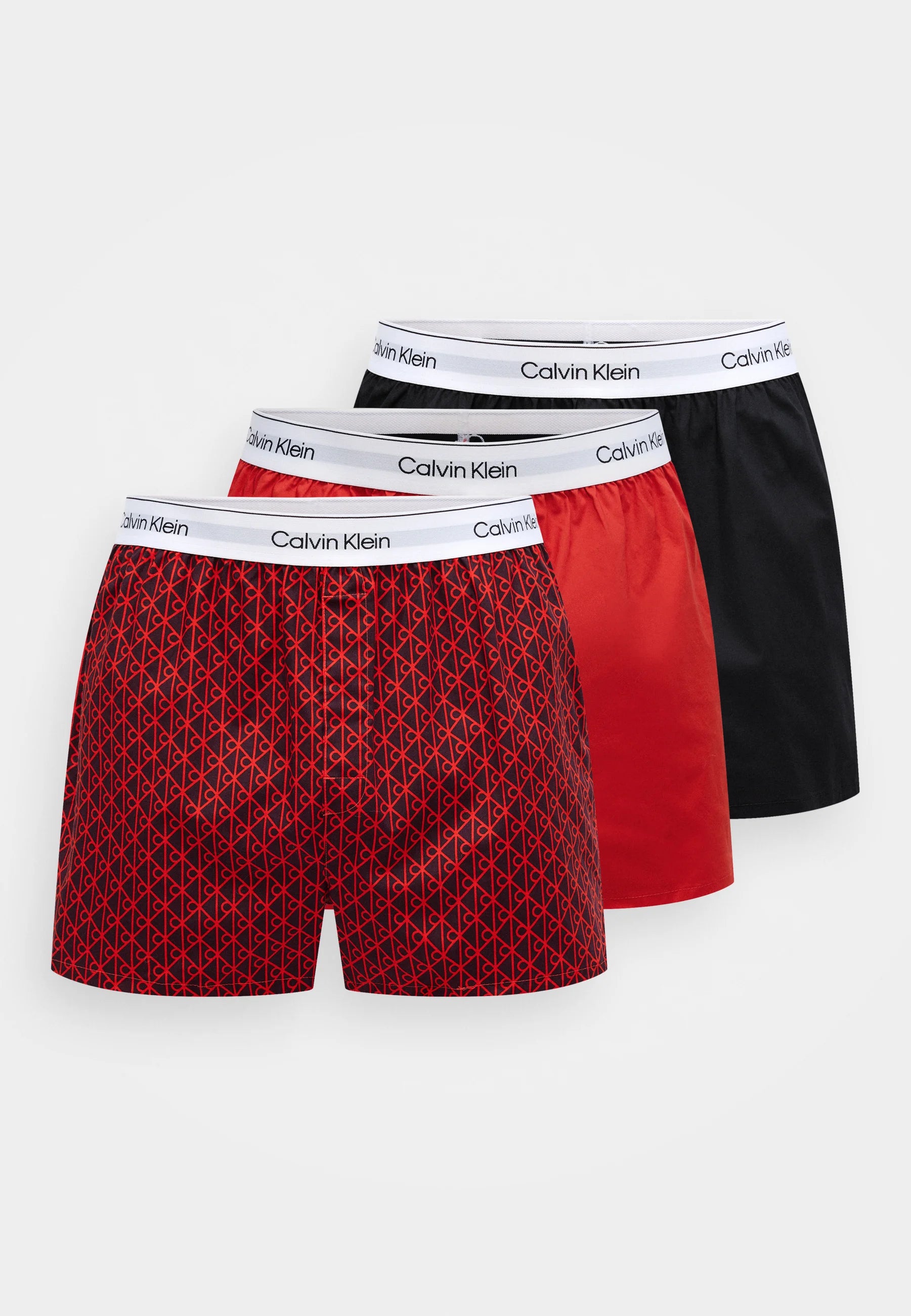 Calvin Klein Icon Cotton Stretch Slim boxerky – 3 balení – černé, tmavé bobule