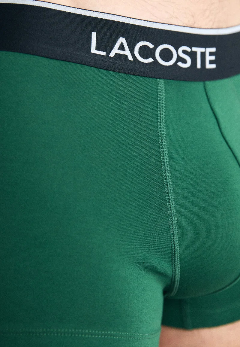 Lacoste Court Classic Stretch Trunks 3 Pack – zelená, žlutá, stříbrná
