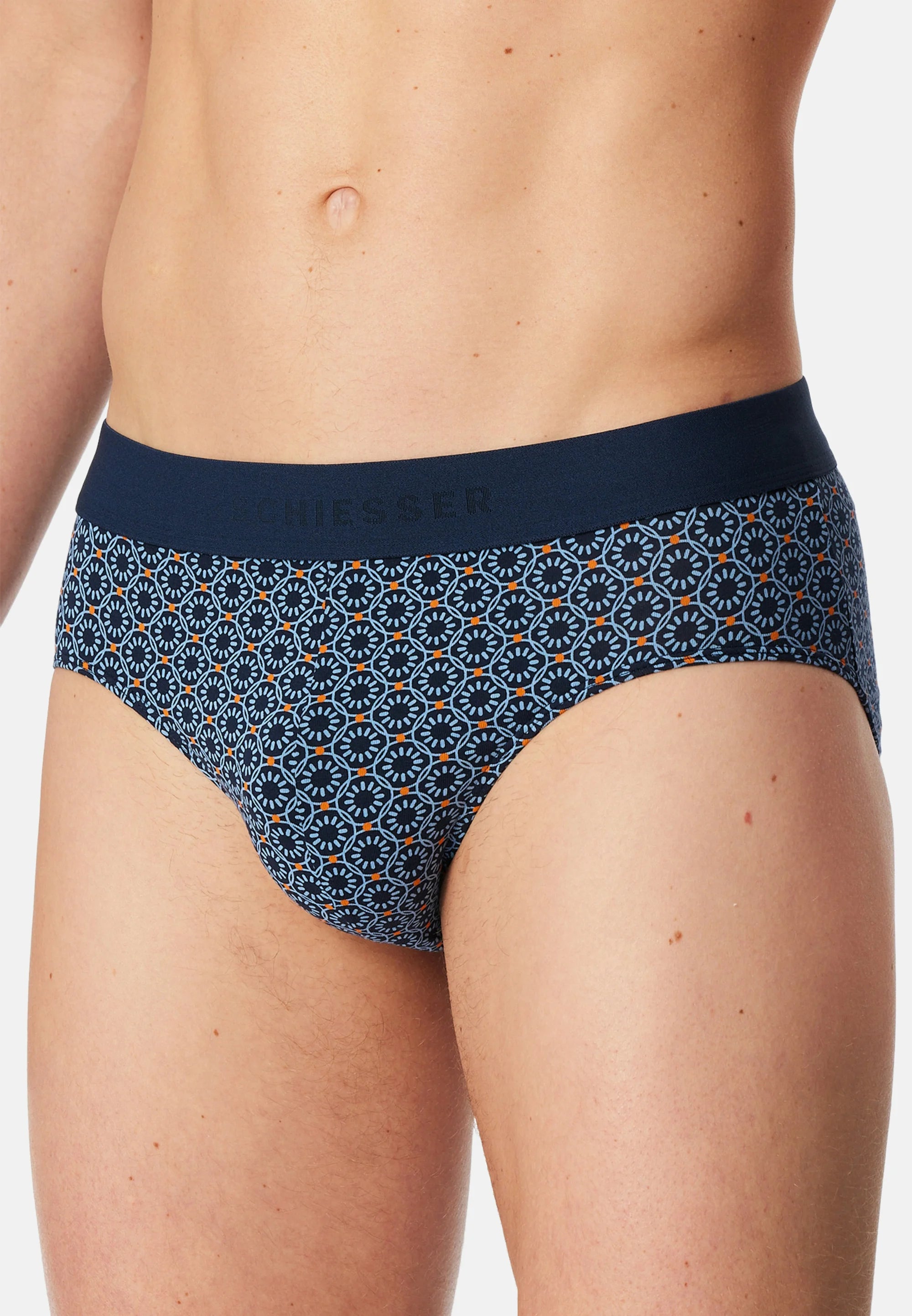 Schiesser Essential Cotton Rio Slips 3er Pack – Schwarz, Blau