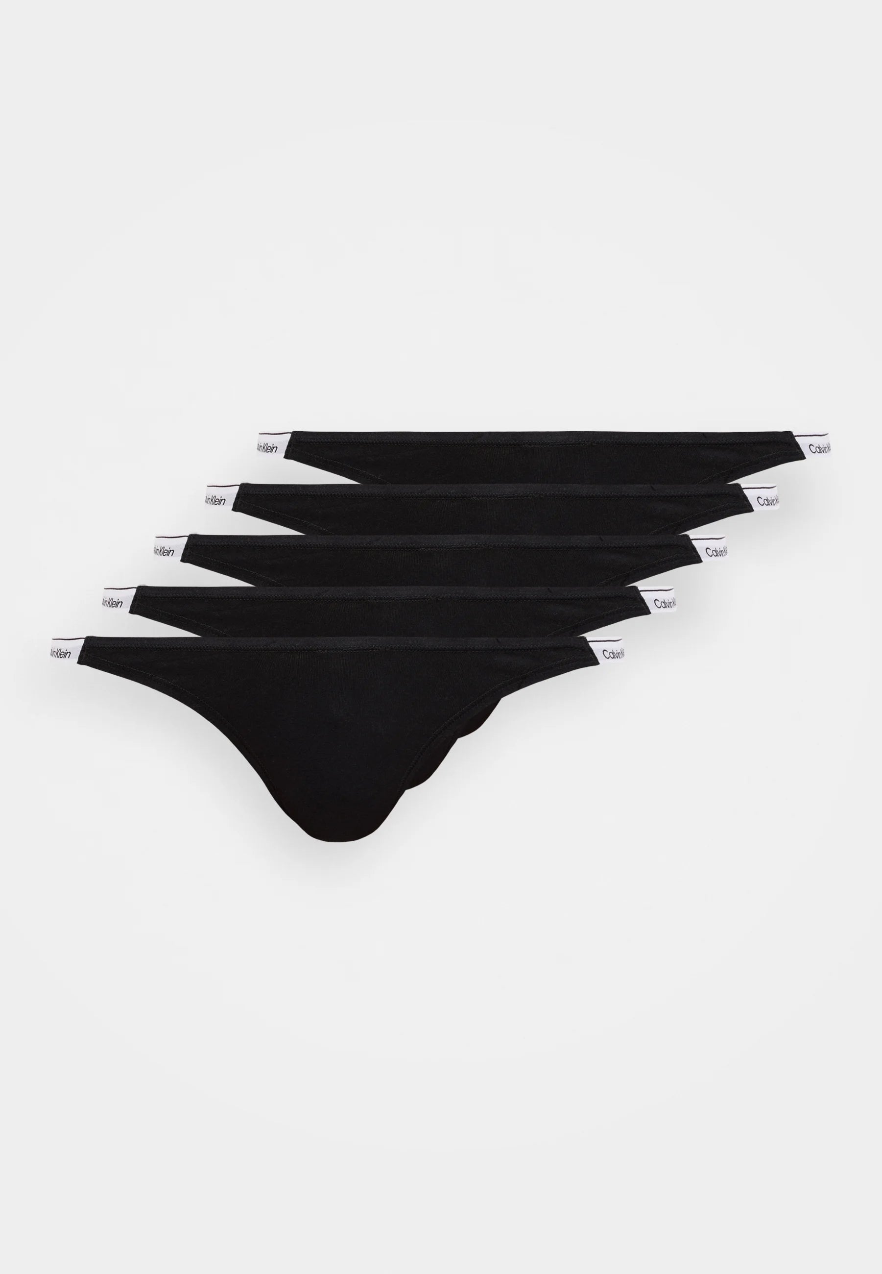 Tanga Calvin Klein Mixed Icon Logo 5-Pack – černá