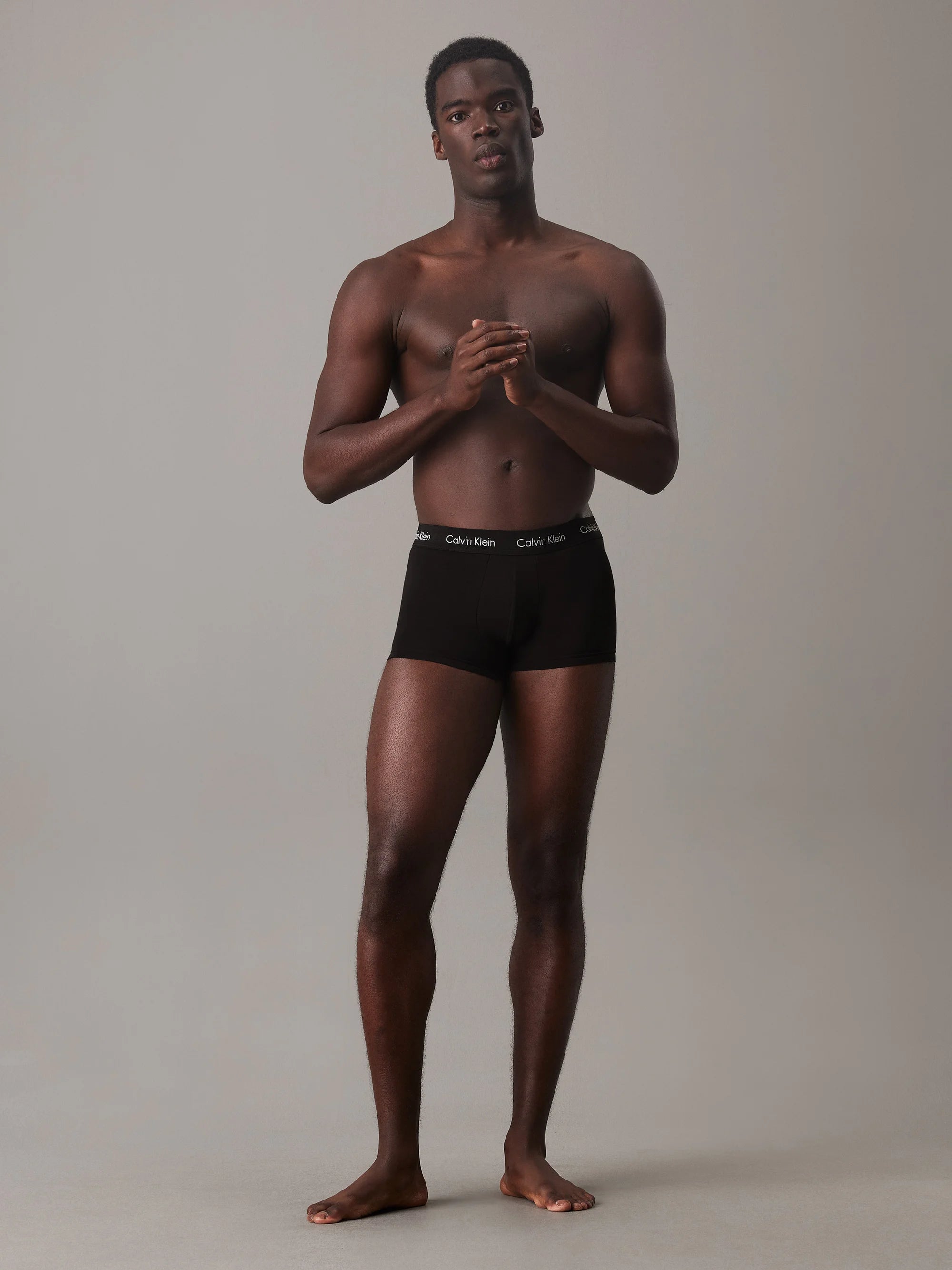 Calvin Klein Cotton Stretch Trunks – 3 Pack – All Black