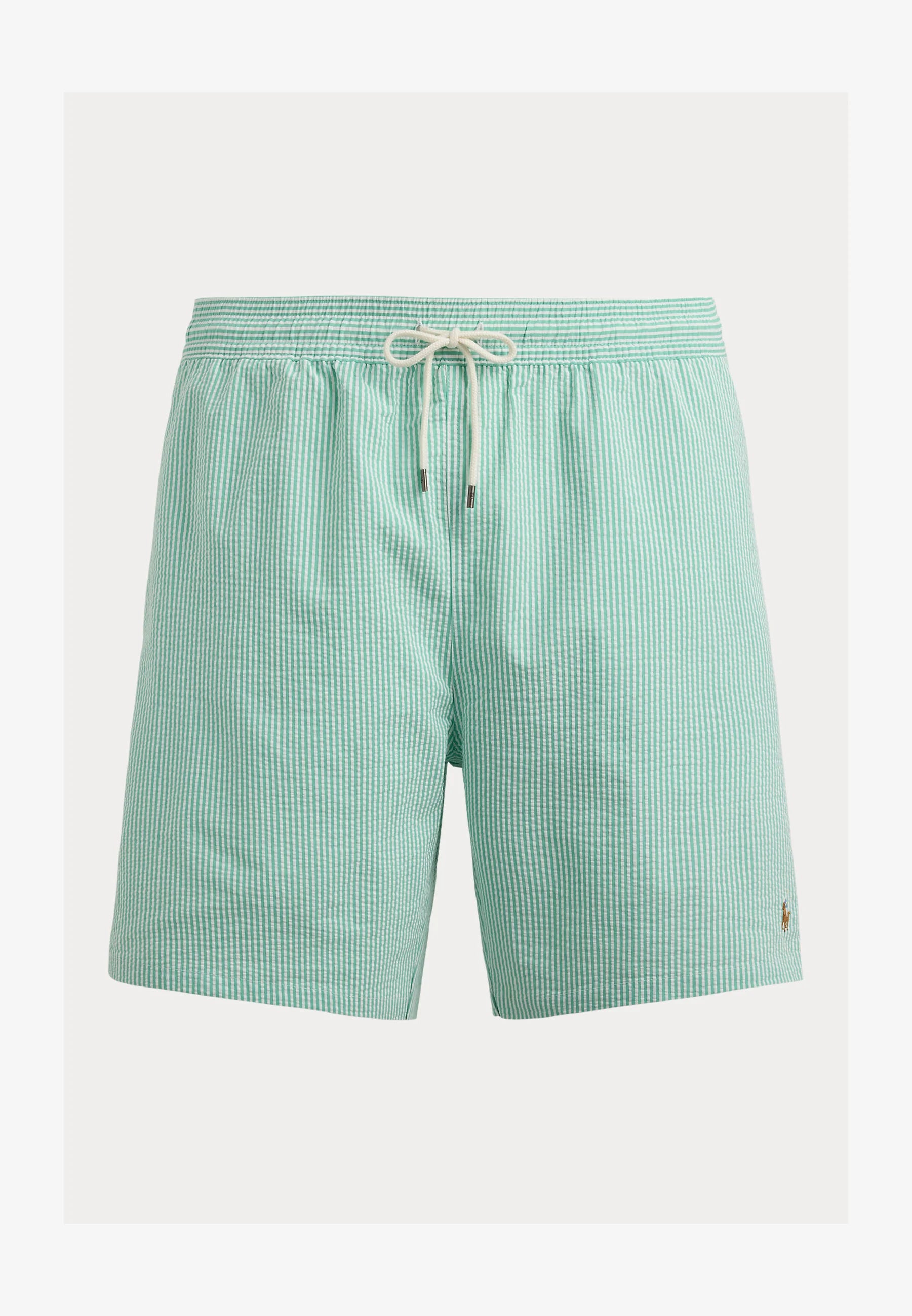 Spodenki kąpielowe Polo Ralph Lauren Big & Tall Key West Green Stripe Traveler – zielony, biały