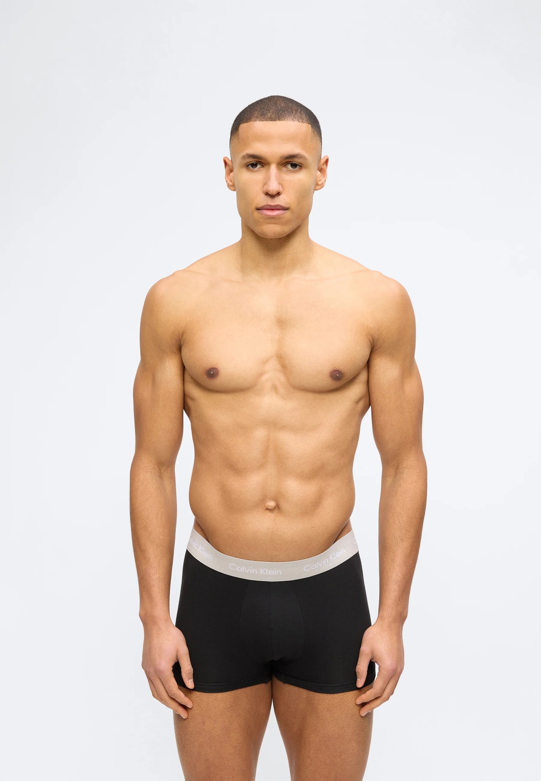 Calvin Klein Cotton Stretch Trunks – 3 Pack – Black , Classic Blue