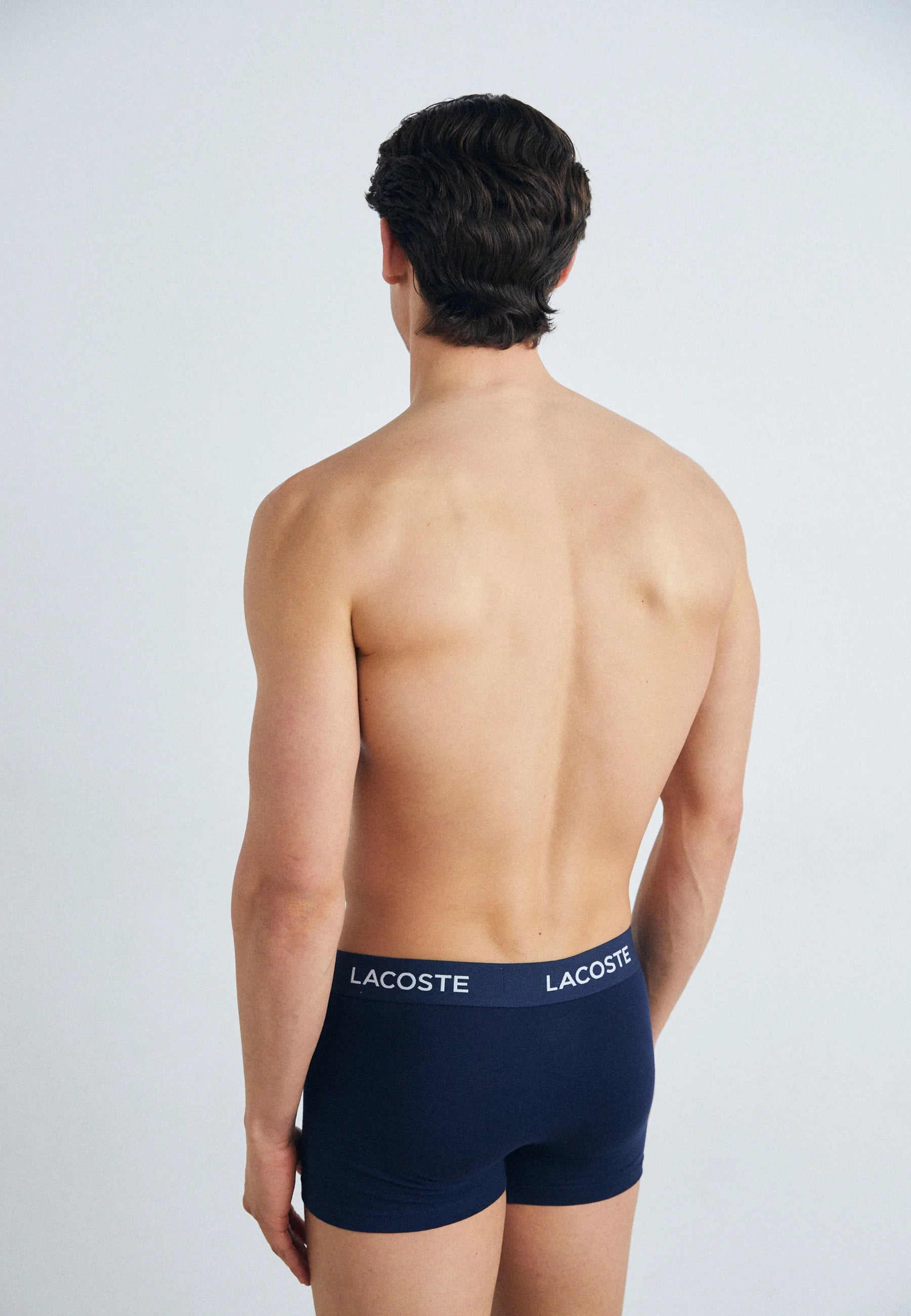 Lacoste Classic Stretch Trunks 3er-Pack – Dunkelblau, Hellblau
