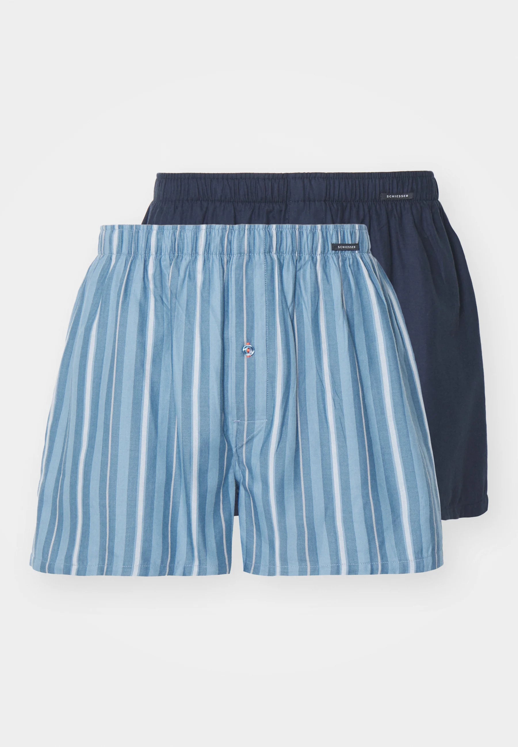 Schiesser Classic Cotton Boxer Shorts 2 Pack – Navy, Blue