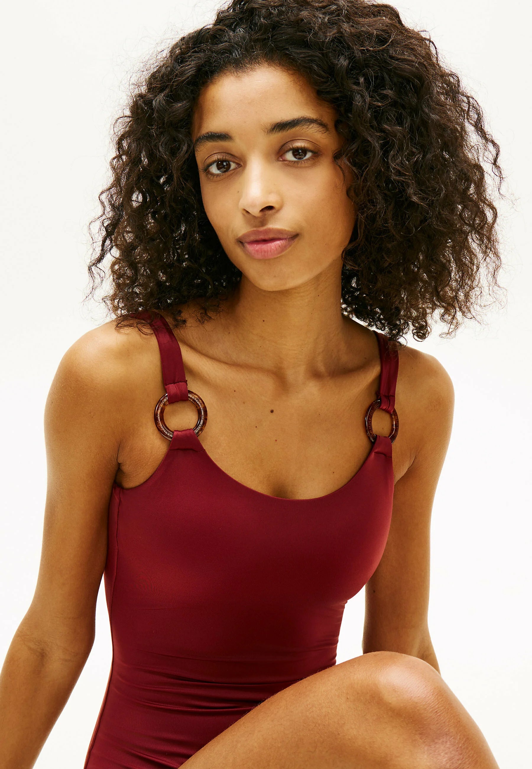 Tommy Hilfiger Tortoiseshell Ring Swimsuit – Liberty Red