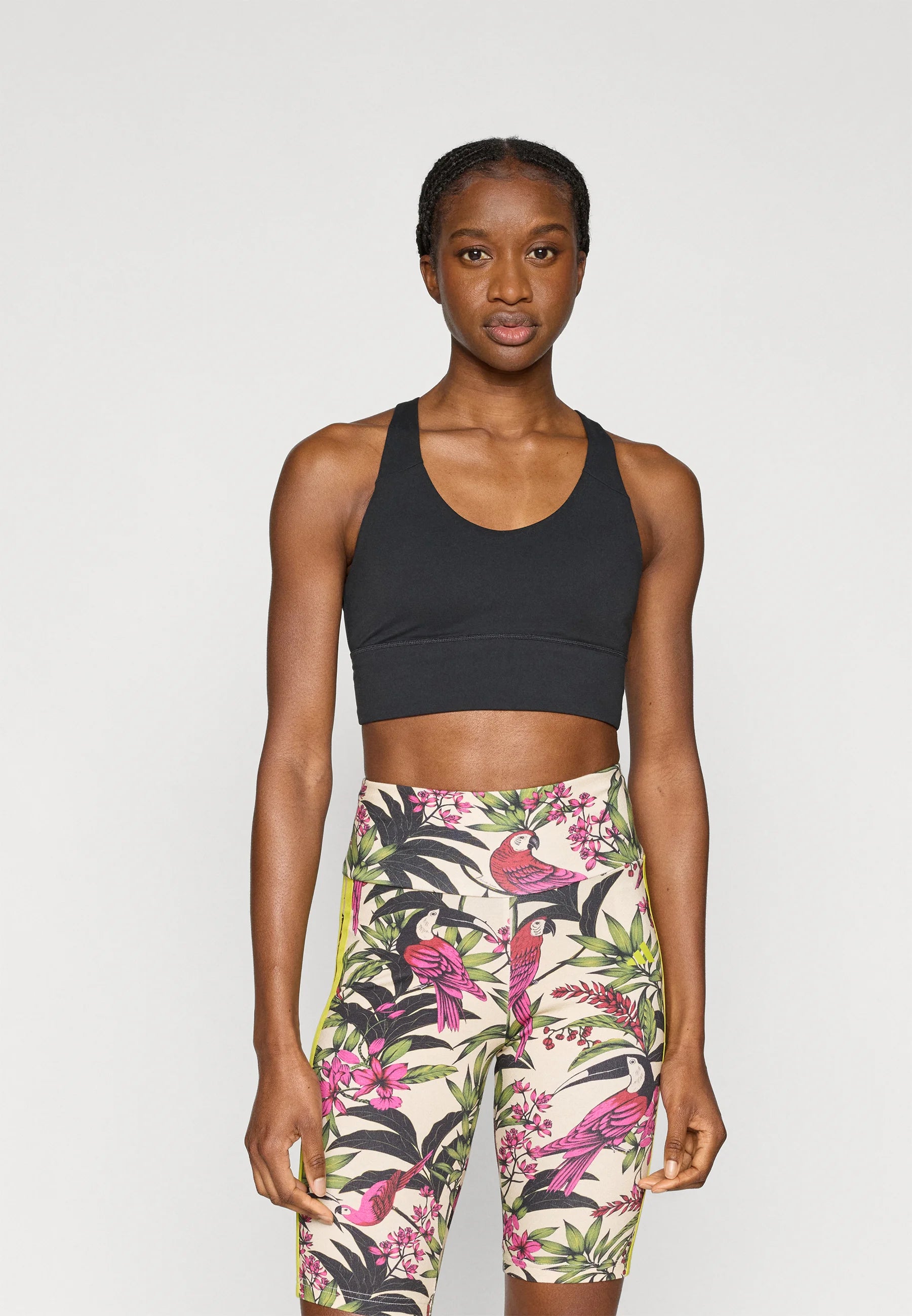 Adidas Performance 3 Stripes Studio All Me Light Support Sports Bra – Black