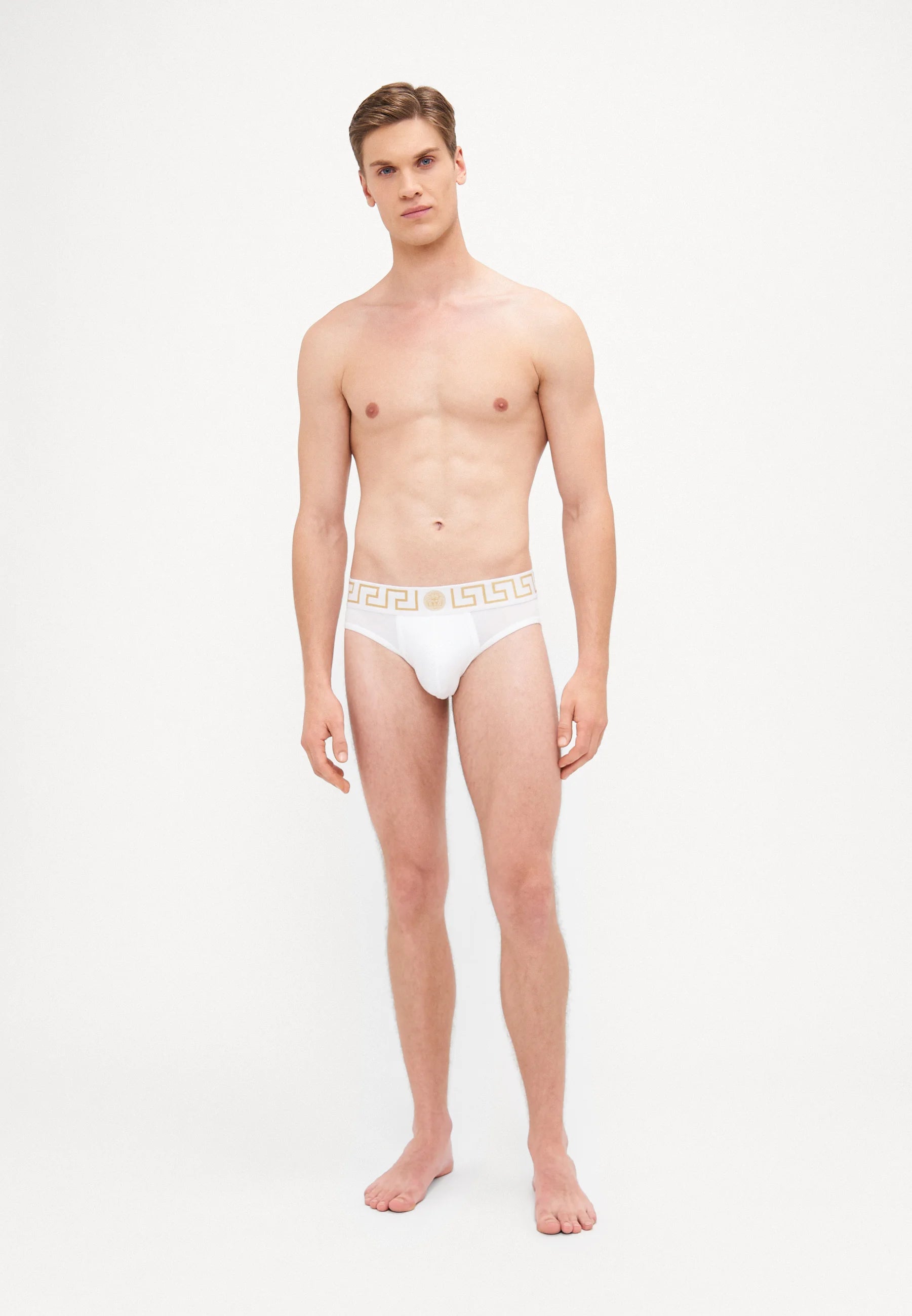 Versace Baumwoll-Stretch-Slips – 3er-Pack – Weiß