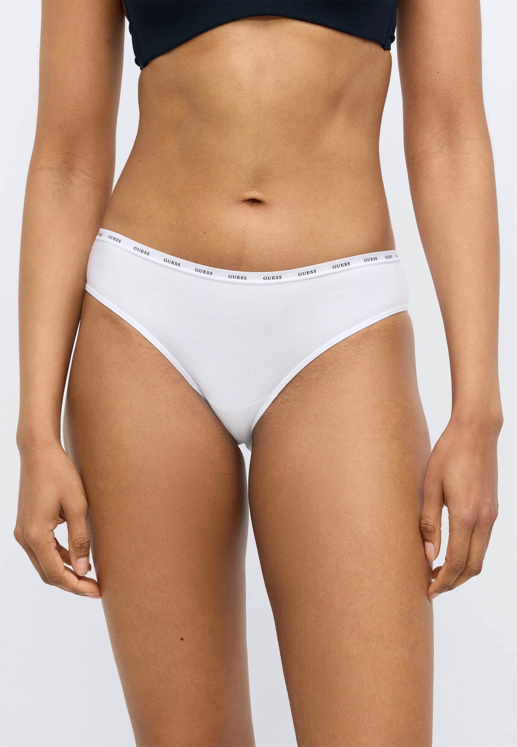 Lot de 3 slips Guess Basic en coton – rose, blanc, noir