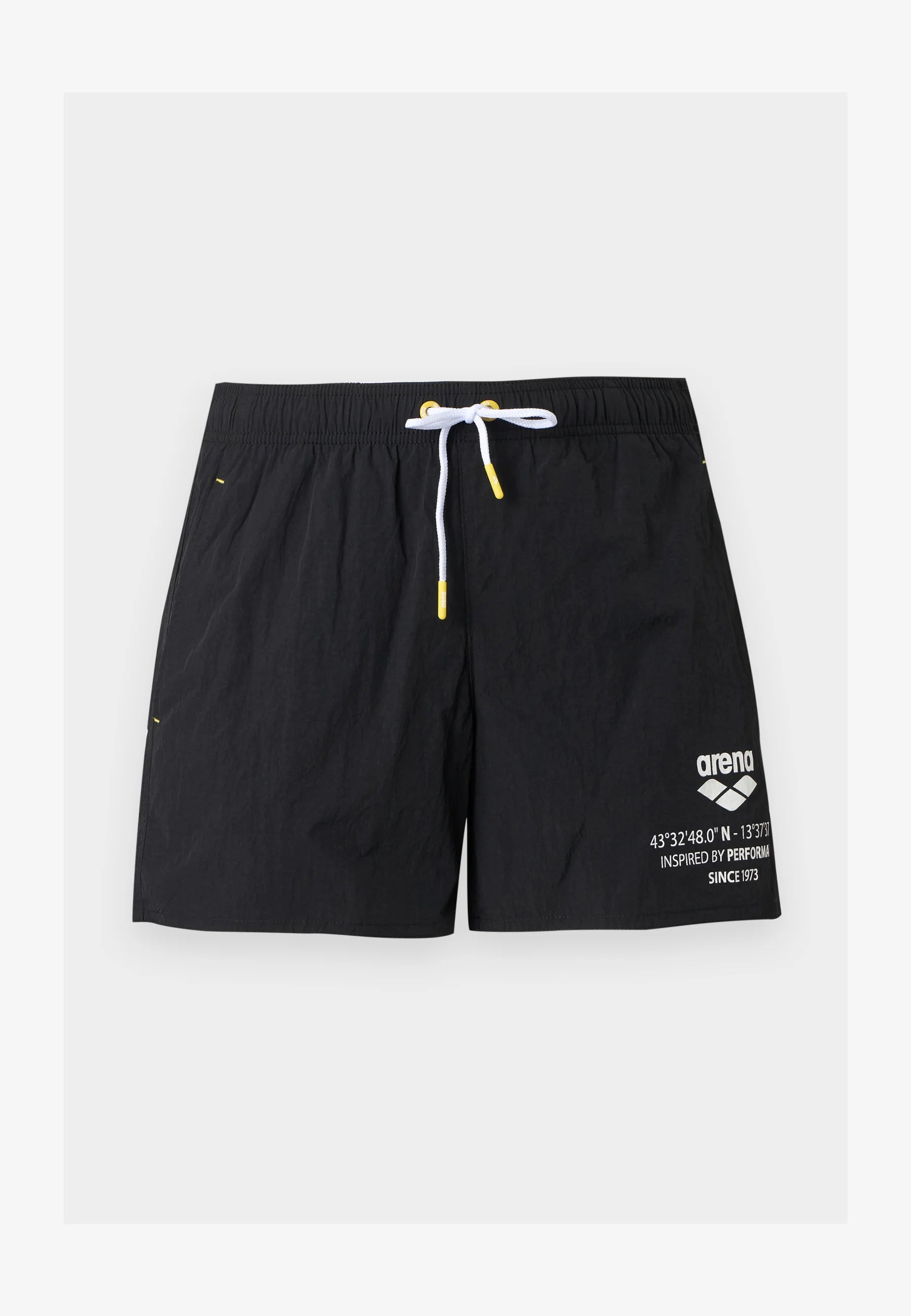 Strandshorts mit Arena-Grafik – Schwarz