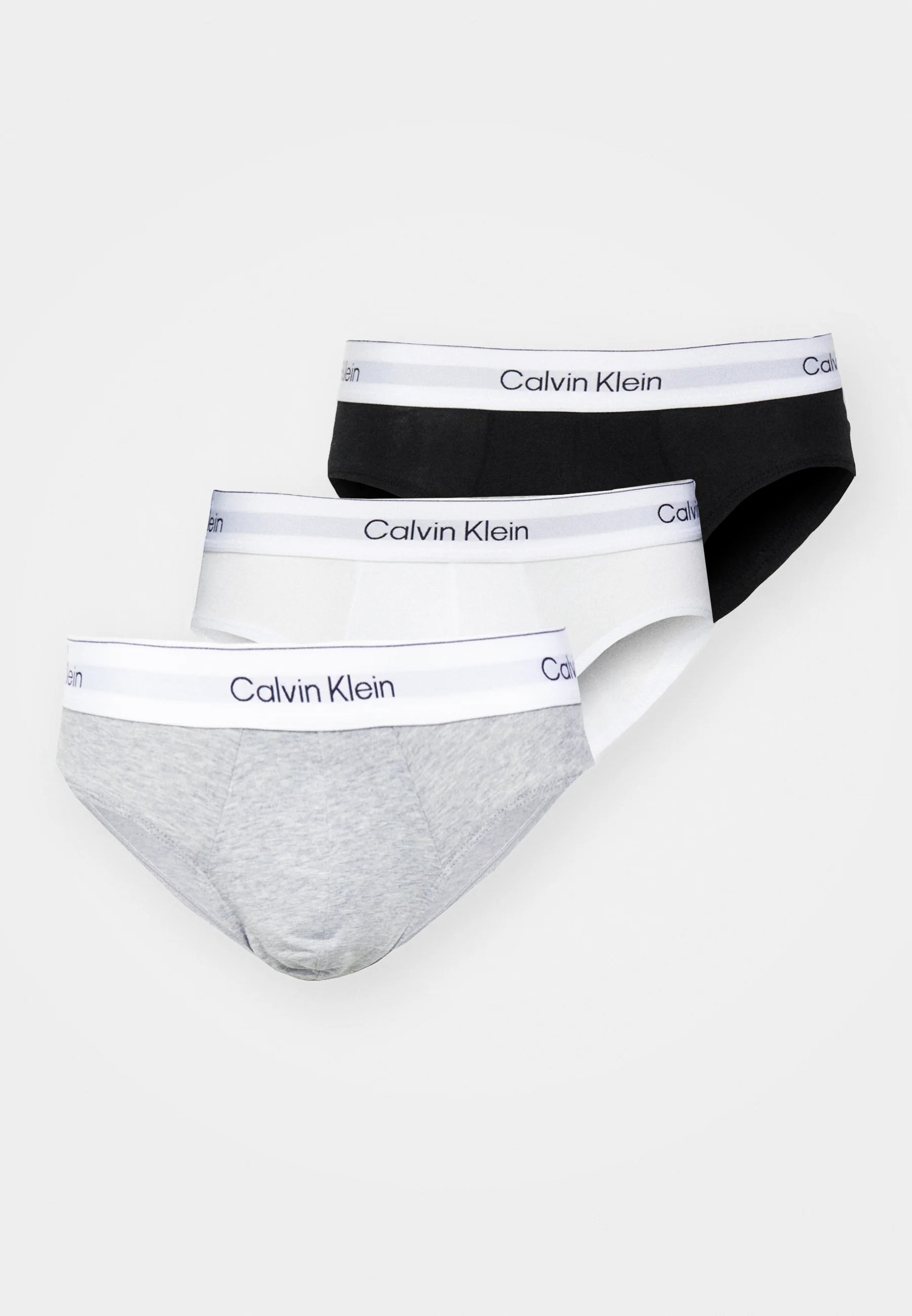 Calvin Klein Icon Cotton Stretch Hip Briefs – 3 Pack – Grey Heather, White, Black