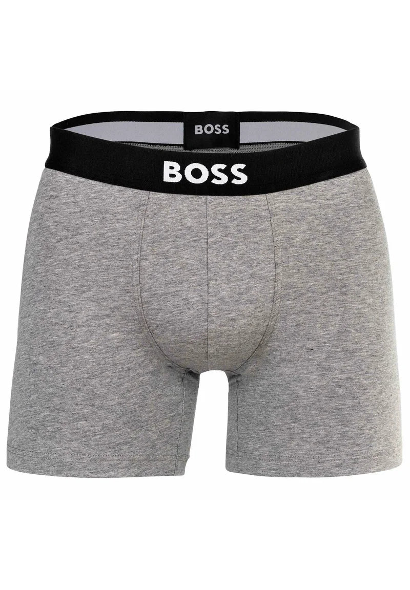 BOSS 6 Pack One Stretch Logo Trunks – černá, šedá, bílá