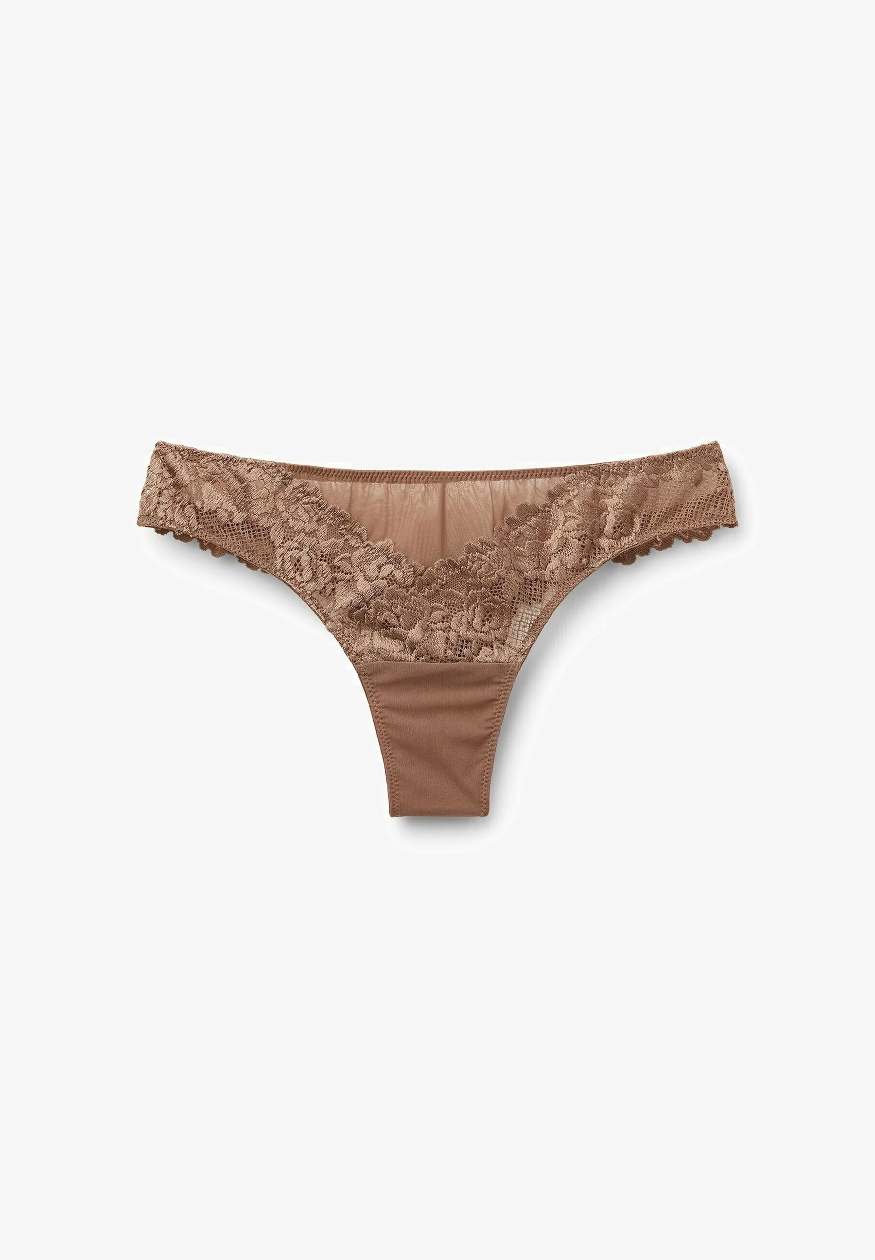 Intimissimi Pretty Flowers Brasilianischer Tanga – Kamel