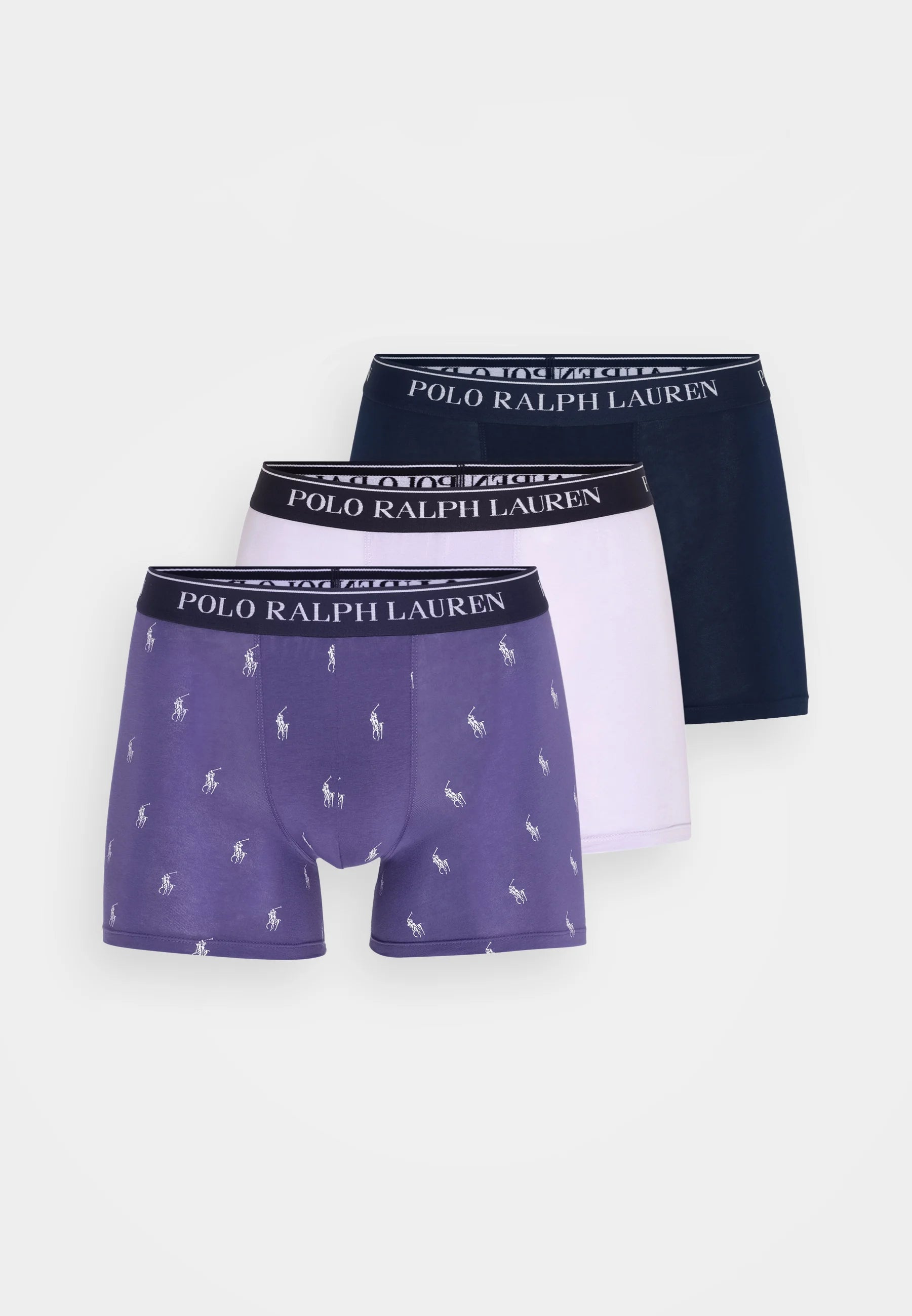 Polo Ralph Lauren Cotton Stretch Boxer Briefs – 3 Pack – Berry, Purple, Navy