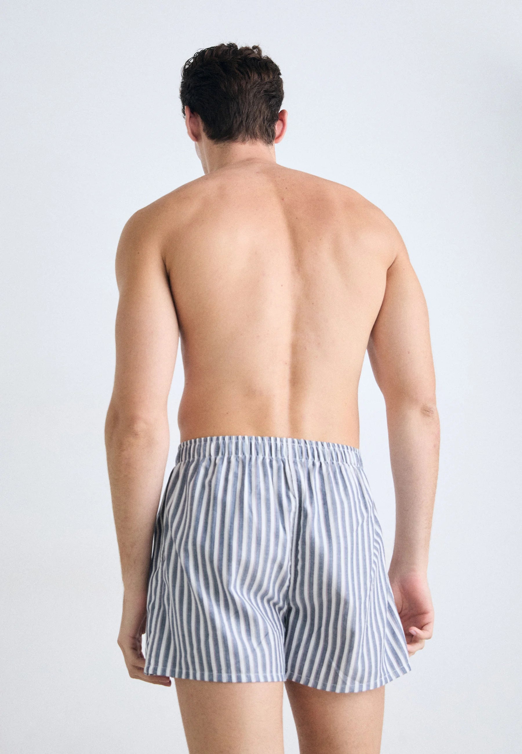 Klasické bavlněné boxerky Schiesser 2 Pack – tmavě modré, světle šedé