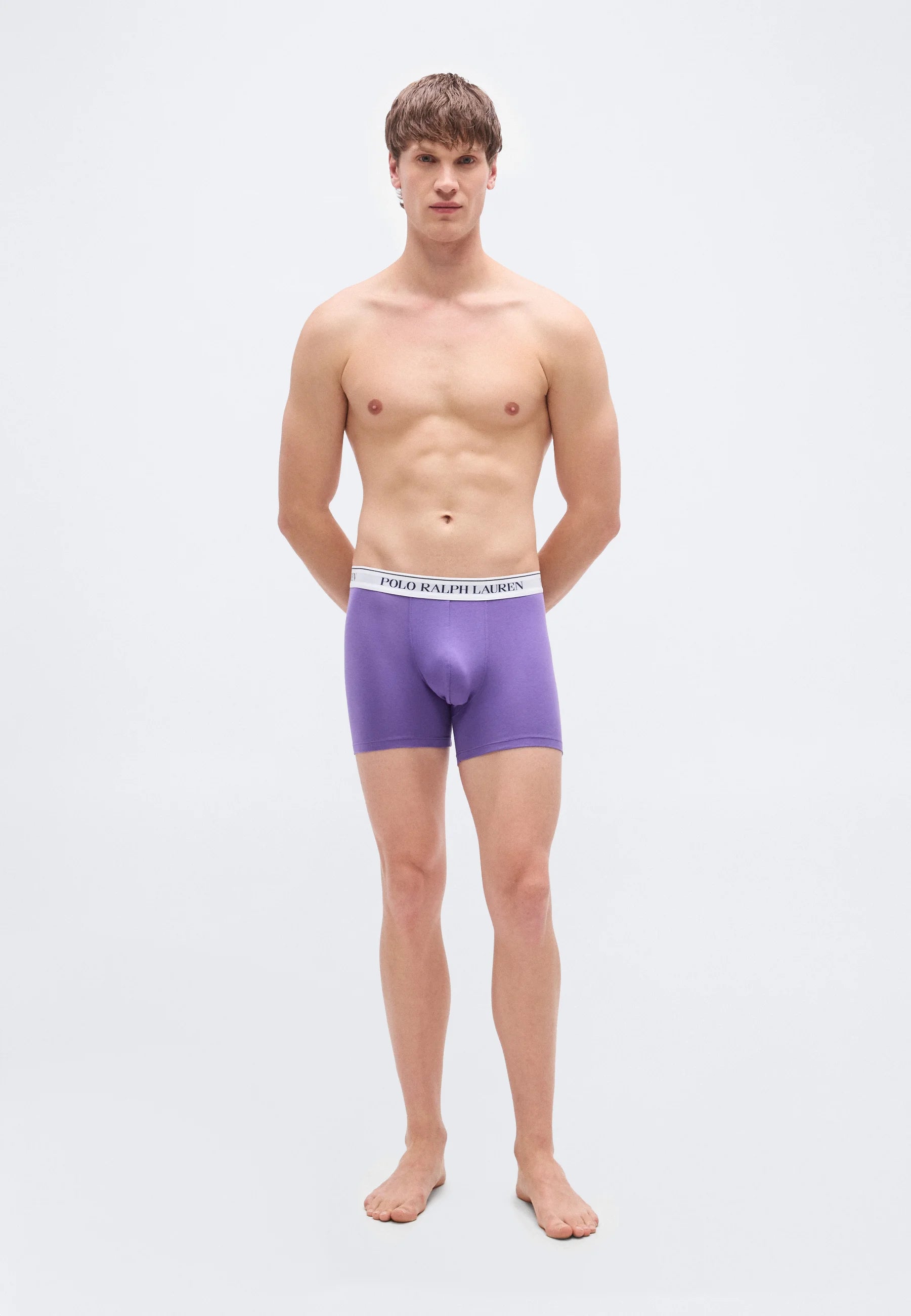 Polo Ralph Lauren Cotton Stretch Boxer Briefs – 3 Pack – Purple Lilac, Delta Blue, Navy