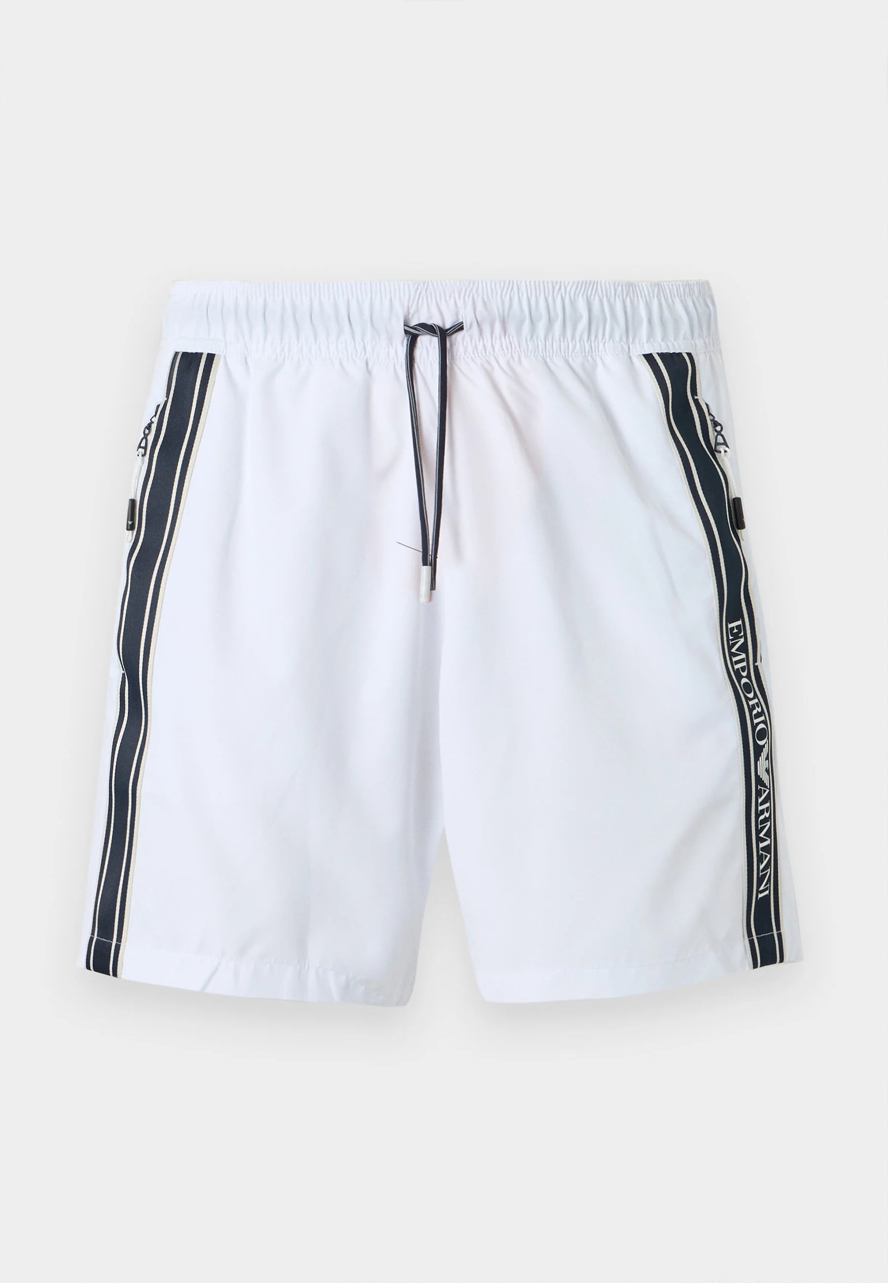 Short de bain Emporio Armani EA7 Logotape – Blanc